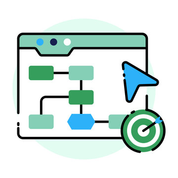Flat icon of process mapping workflow.