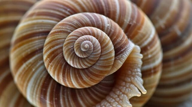 Close-up of a spiral seashell.