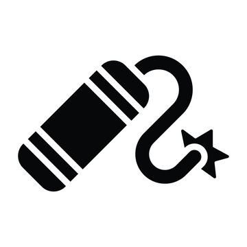 Stylized dynamite stick graphic with black silhouette appearance for action, warning, mining, construction, and dramatic visual themed projects.