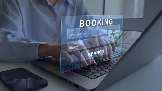 Online booking and reservation system for travel. Digital platform for hotels, flights and vacation planning with modern mobile and web interface.