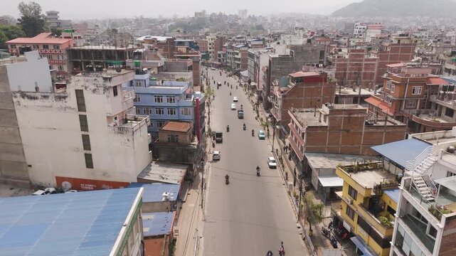 Large avenue in the city if Kathmandu in Nepal.