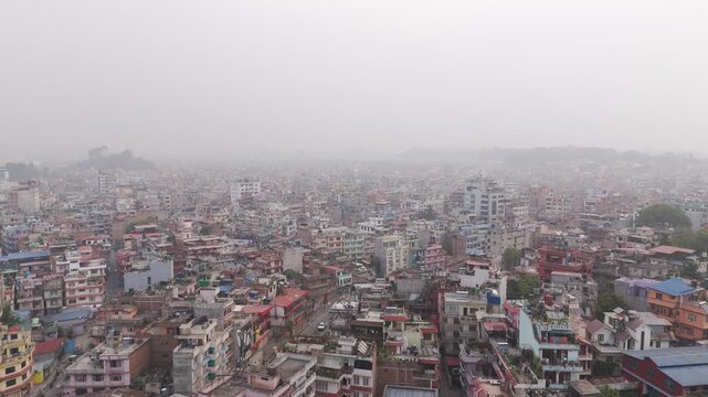 Very smoke day in the city if Kathmandu.