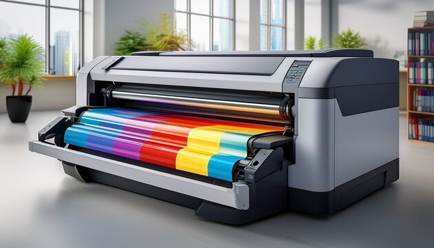office or professional plotter lag format photocopier or printer with color ribbons for high quality printing