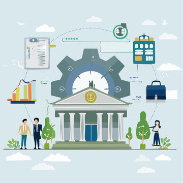 Business Process Management and Financial Services Concept