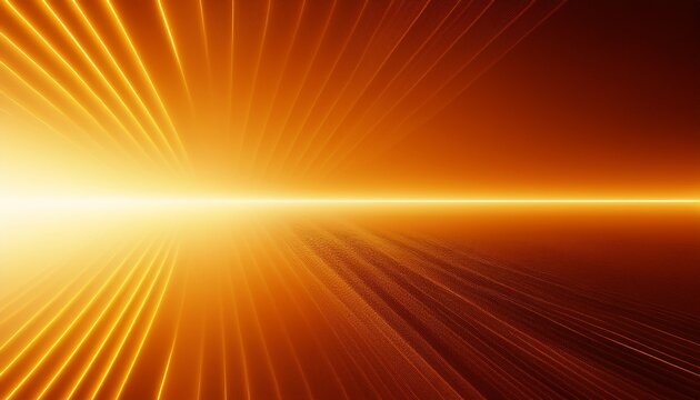 orange abstract gradient background with vibrant bright horizontal light ray and dark grainy digital texture 3d render