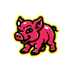 Fototapeta premium Cartoon pig character design element.