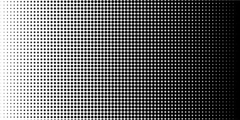 Grunge halftone gradient background. Faded grit noise texture. White and black sand wallpaper. Retro pixelated backdrop. Anime or manga style comic overlay. Vector graphic design textured template © Haikal