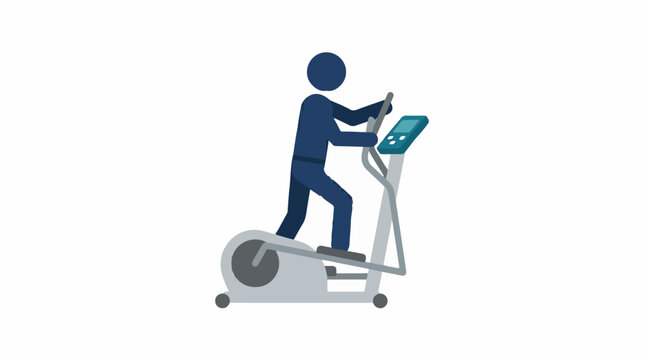 Person exercising on an elliptical trainer machine