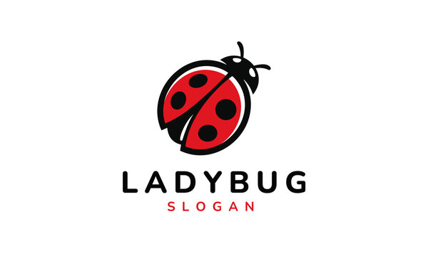 Ladybug logo - simple organic nature beetle vector symbol