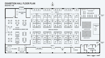 Exhibition hall floor plan with booths 148 © S.Siam