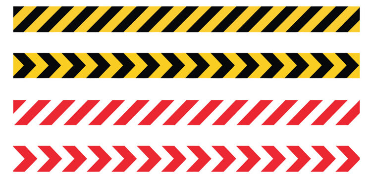 Caution warning stripe tape vector with diagonal repeatable patterns for construction, hazard, and industrial safety signs.