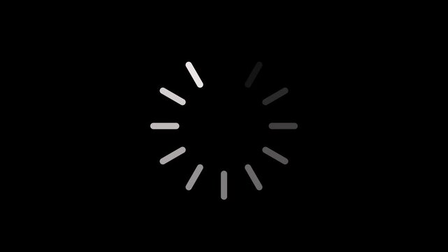 oaring wheel animation - Animated spinning load icon with alpha layer transparent background. Loading circle icon animation on white background.
