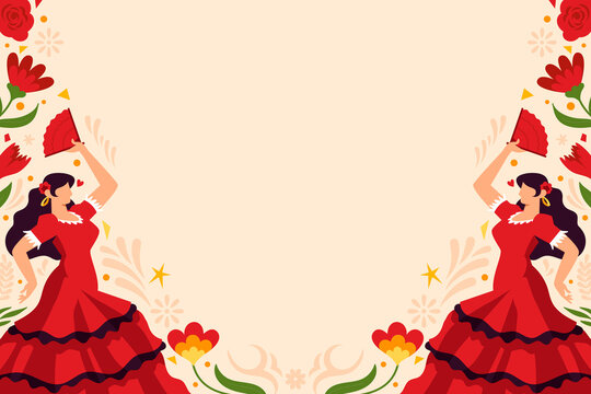 Flamenco Decorative Border Background