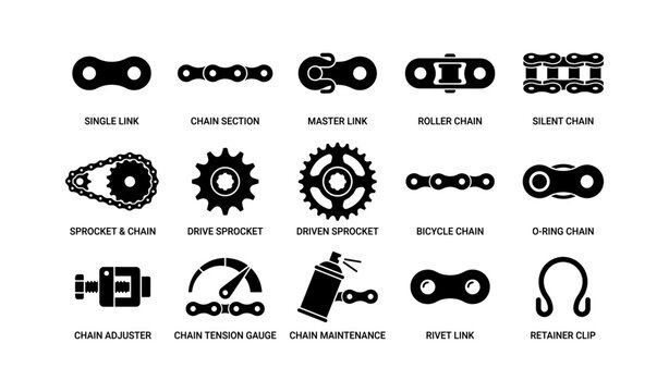 Chain components arranged with labels in grid layout