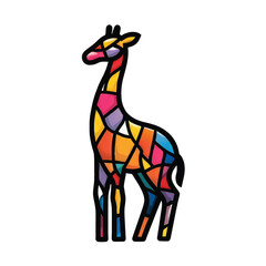 Obraz premium Colorful Stained Glass Style Giraffe.