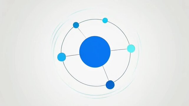 Blue molecular structure graphic design element.