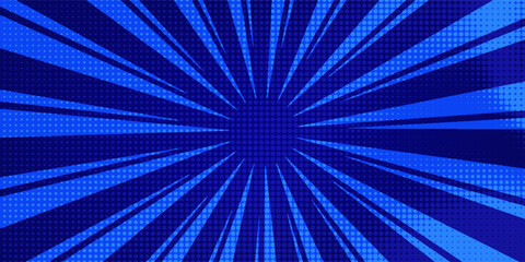 Retro comic background halftone dots, with cloud cartoon pop art style. Vector illustration on blue © ANAK
