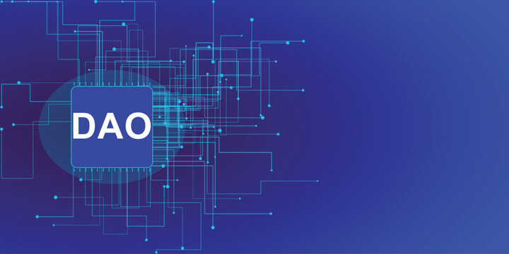 DAO Blockchain Technology Background: Decentralized Network Banner