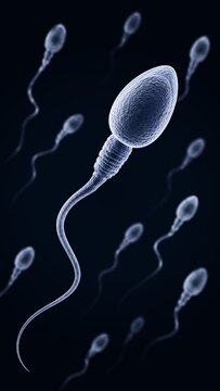 Ultra Detailed Sperm Cell Structure Close Up for Fertility and Reproductive Science Concept