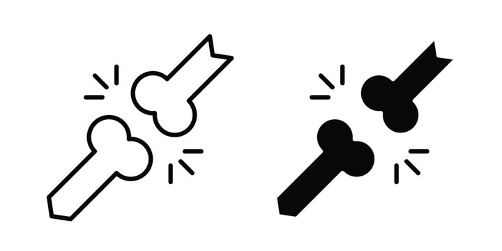 Bones icon collection. Thin linear outline icon pack