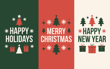 Happy holidays merry christmas happy new year greetings vector illustration with christmas, greeting vector illustration © Urmi Bagum Urme