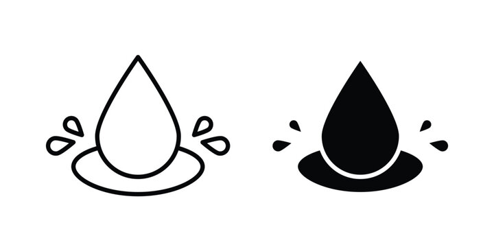 Essentials oil drop icon collection. Thin linear outline icon pack