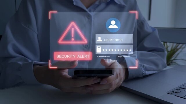 Cyber attack targeting online account authentication login security.Hacker attempting unauthorized access to personal data password breach,phishing,encryption vulnerability and digital network.	
