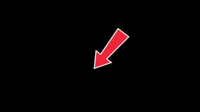 Red arrow pointing down on black