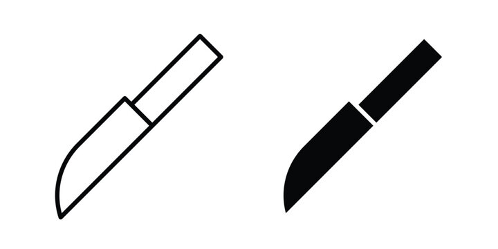 knife icon collection. Thin linear outline icon pack