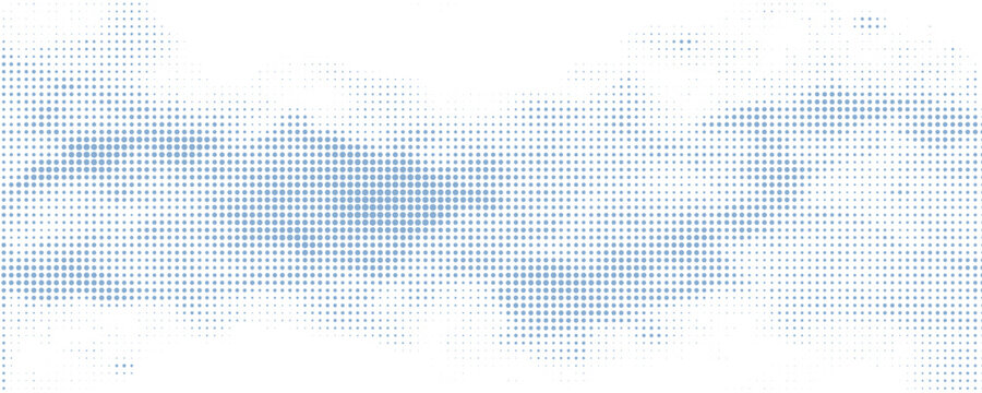 Flowing dots particles wave pattern halftone gradient curve shape isolated on white background. Vector in concept of technology, science, music, modern. eps 10