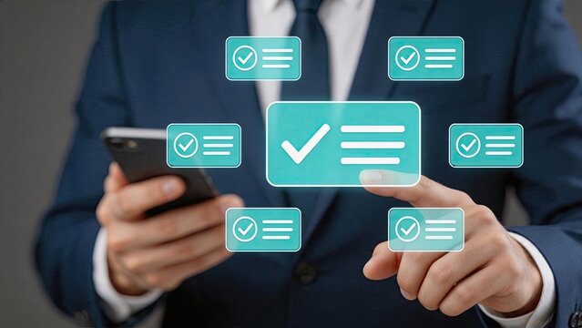 User interacting with mobile application interface selecting multiple options, representing user experience design, menu navigation, settings configuration and digital interaction