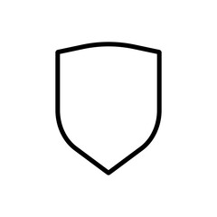 Fototapeta premium Shield armor linear icon, Protection shield, Protection icon black minimalistic icon, Armor from cyber attack and viruses