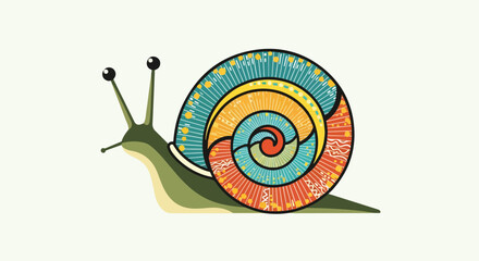 Colorful snail with swirly shell © Imah
