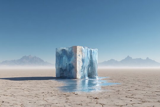 giant icecube on the beach