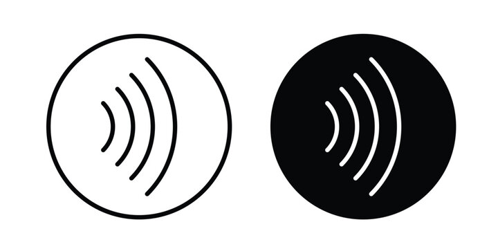 Tap to pay sign collection. Thin linear outline icon pack