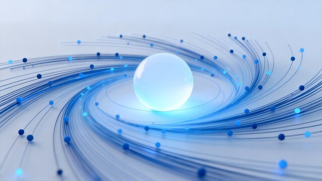 Blue glowing sphere with swirling lines