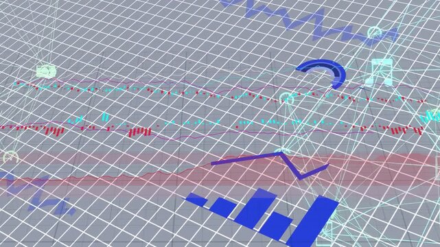Teal nodes appearing right starting bars extending leftward and line tracing peaks showing trends