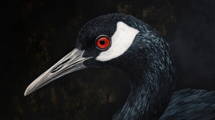Obraz premium Close-up portrait of a black crane