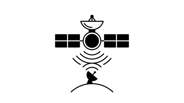 Satellite Communicating with Earth Station.