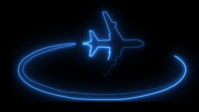 Neon protected team icon with orange and blue glow, business group security symbo
