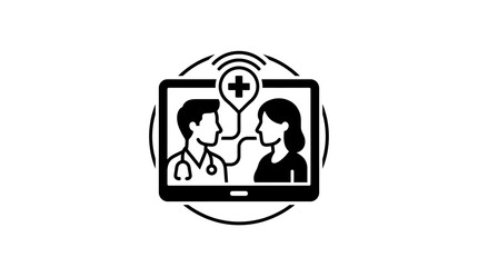Fototapeta premium Telemedicine consultation on a computer screen.