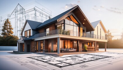 Obraz premium new house plans blueprints