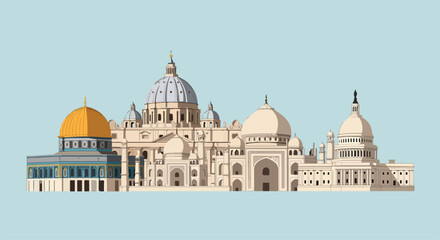 Illustrations of iconic domed buildings © Regina
