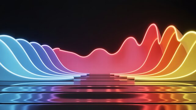 Abstract glowing waves of color, a vibrant spectrum of light creating a futuristic, dynamic backdrop