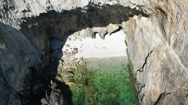 Parliament House Cave on Holy Island, Wales