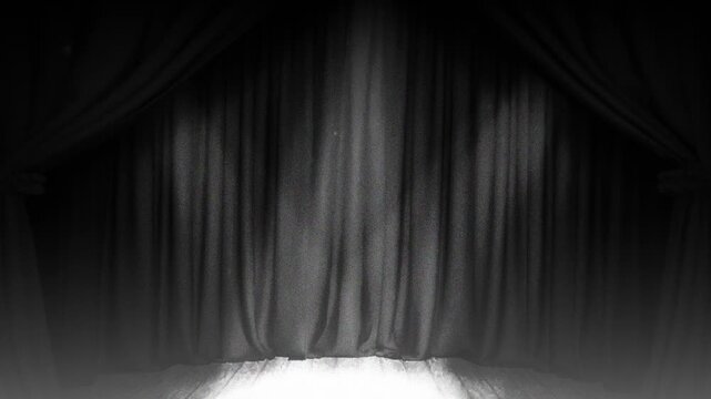Vintage Black and White Theater Stage Spotlight Background