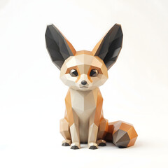 Obraz premium geometric fennec fox low poly animal
