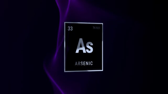 Arsenic Element 33 Periodic Table Tile with Purple Smoke