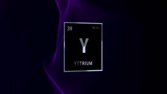 Yttrium Periodic Table Element Tile with Purple Background