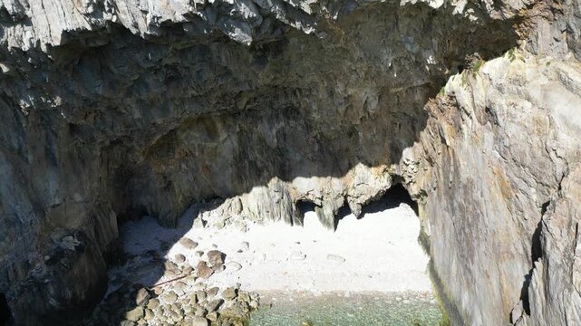 Parliament House Cave on Holy Island, Wales